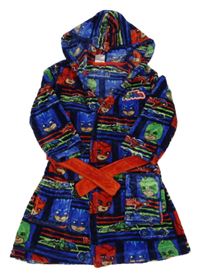 Tmavomodrý chlupatý župan PJ Masks s kapucí George