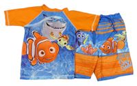 2Set - Oranžovo-modré UV tričko s NEMEM + plážové kraťasy Disney