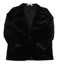 Černé lesklé sametové sako H&M