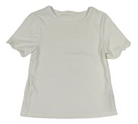 Biele rebrované crop tričko PRIMARK