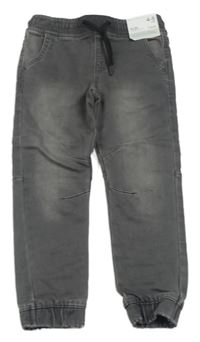 Nové - tmavosivé slim teplákové rifle Denim Co.