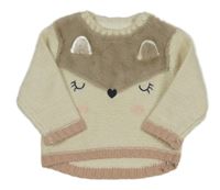 Smetanovo-pudrový sveter s čumáčkem Nutmeg