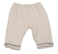 Světlebroskvové tepláky s medvedíkom a zajačikom a volánikom s madeirou