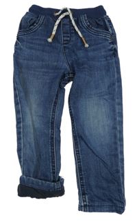 Modré podšité rifle s úpletovým pasem George