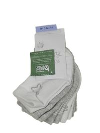 Nové - 5x - Ponožky s hvězdičkami a měsícem - 2x - Bílé, 2x - šedé melírované, 1x - pruhované