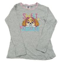 Šedo-růžové melírované pyžamové triko s PAW PATROL nickelodeon