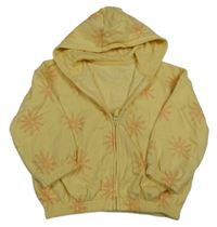 Žltá prepínaci oversize mikina s kvetmi a kapucňou St. Bernard