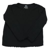 Černé žebrované crop triko H&M