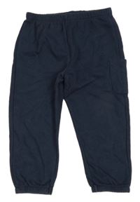 Tmavomodré teplákové tepláky s vreckom F&F