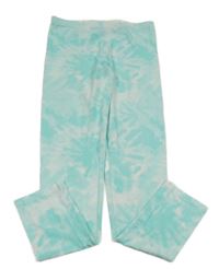 Světletyrkysovo-biele batikované legíny TCM