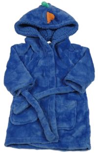 Cobaltově modrý plyšový župan s kapucí a ostny M&S