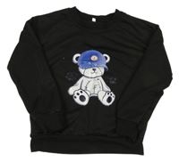 Čierna mikina s medvedíkom