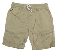 Béžovošedé plátěné kraťasy F&F