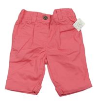 Nové - růžové chino plátěné kalhoty F&F