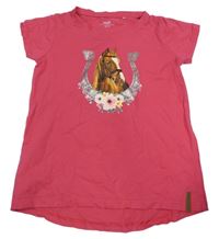 Jahodové tričko s koníkem a podkovou YIGGA