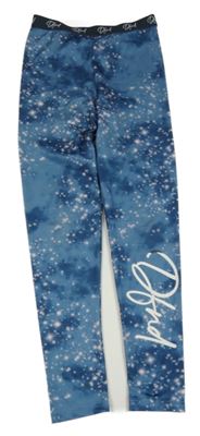 Modro-čierne športové legíny s hviezdičkami DFND