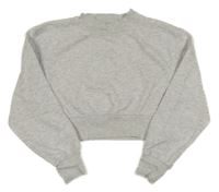 Svetlosivá melírovaná crop mikina PRIMARK