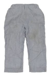 Modro-biele pruhované chino krepové podšité nohavice Mon&CORUR
