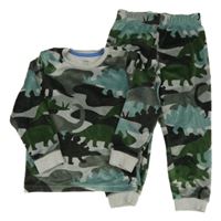 Army plyšové pyžamo s dinosaury M&S