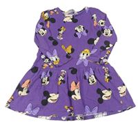 Fialové bavlnené šaty s Minnie a Daisy H&M