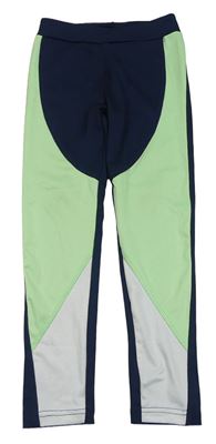 Tmavomodro-zelenkavo-bílé sportovní legíny Topolino