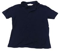 Tmavomodré polo tričko s výšivkou H&M