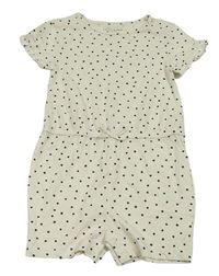 Smetanový puntíkatý bavlněný kraťasový overal Primark