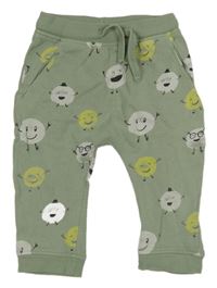 Zelenošedé tepláky se smajlíky H&M