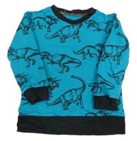 Modrozelená mikina s dinosaurami