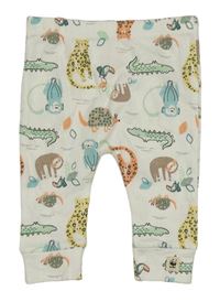 Smotanové ľahké tepláky so zvířaty F&F