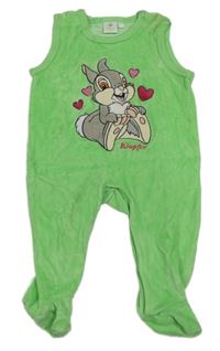 Neonově zelené sametové dupačky s Thumperem Disney