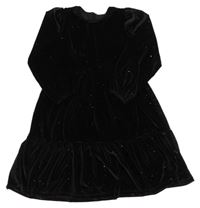 Černé třpytivé sametové šaty LC Waikiki