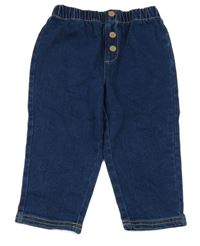 Tmavomodré jogger rifle s gombíkmi Lupilu