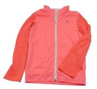 Neónově ružovo-korálová športová prepínaci funkčná mikina Domyos