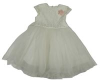 Smetanovo-bílé slavnostní šaty s hvězdou s flitry