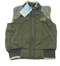 Nové - Khaki šušťáková zateplená vesta