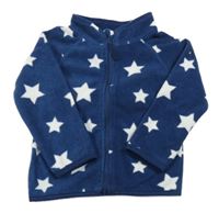 Tmavomodrá fleecová prepínaci mikina s hviezdami Ergee