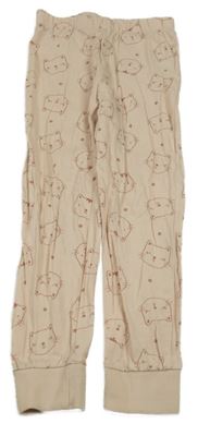 Pudrové pyžamové kalhoty s kočkami Lupilu