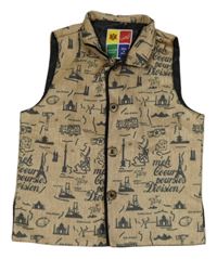 Hnedá vesta s obrázkami