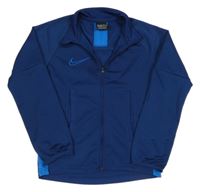 Tmavomodro-modrá sportovní propínací funkční mikina s logem Nike