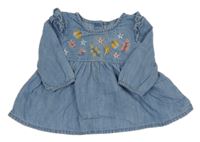 Modré rifľové šaty s výšivkami George