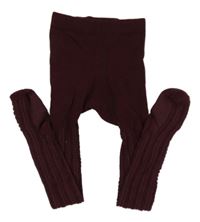 Vínové vzorované punčocháče H&M