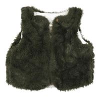 Antracitová kožušinová podšitá vesta C&A