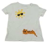 Biele tričko s tigrom a sluncem Impidimpi