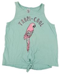 Tyrkysový top s papouškem C&A