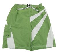 Zeleno-bílé plážové kraťasy C&A