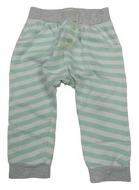 Mátovo-bílé pruhované tepláky s knoflíky Bellybutton
