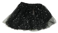 Čierna tylová sukňa s hviezdičkami Primark