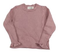 Staroružový rebrovaný ľahký sveter H&M