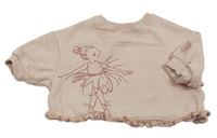 Svetloružová oversize mikina s baletkou Next